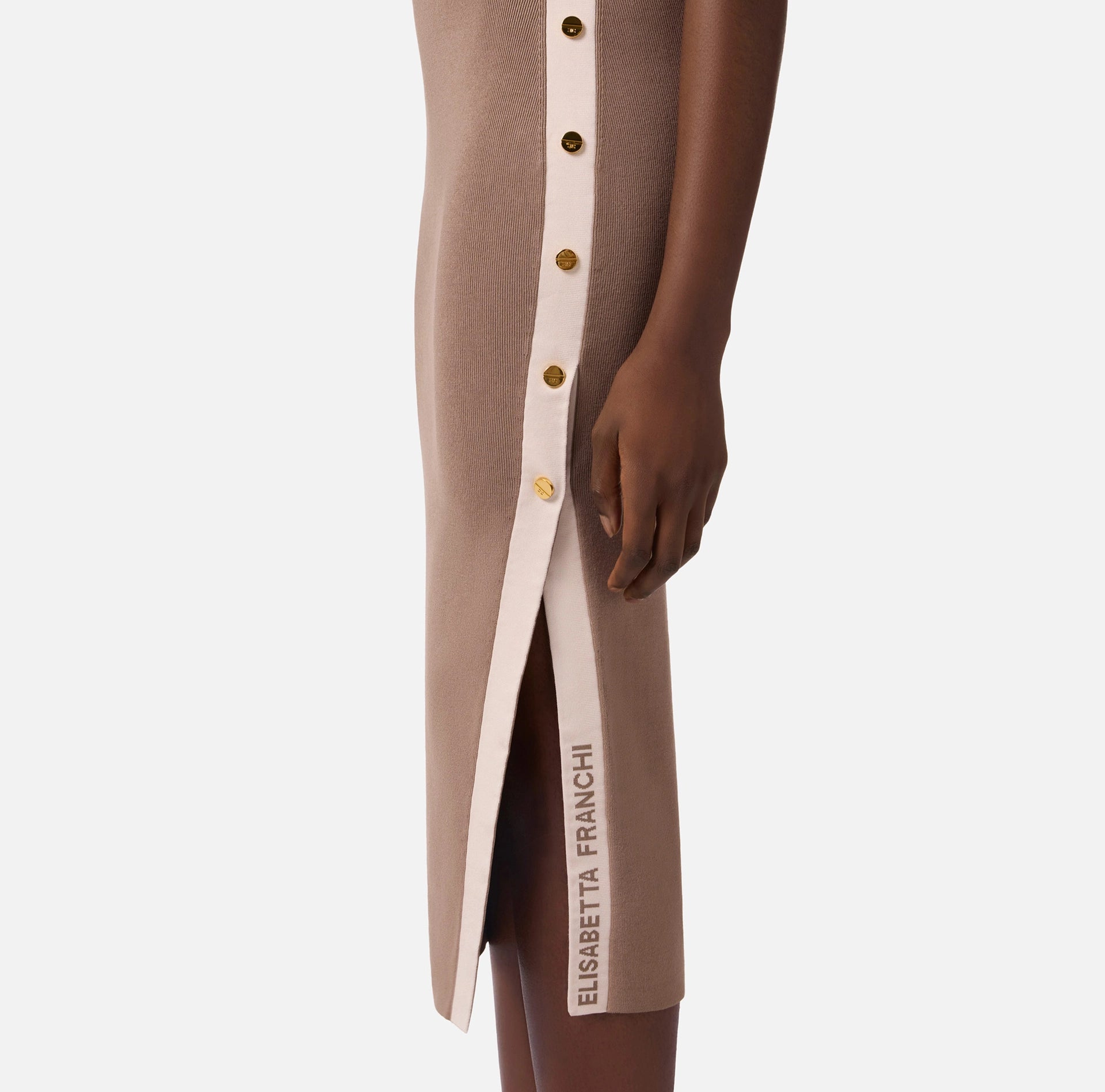 Nude Knit Midi Dress