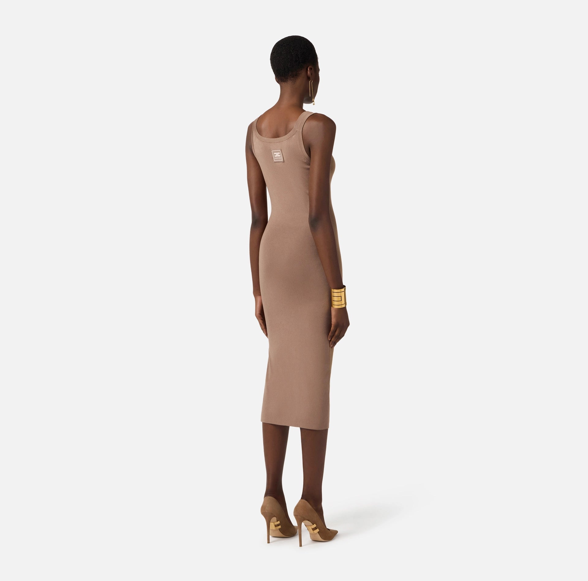 Nude Knit Midi Dress