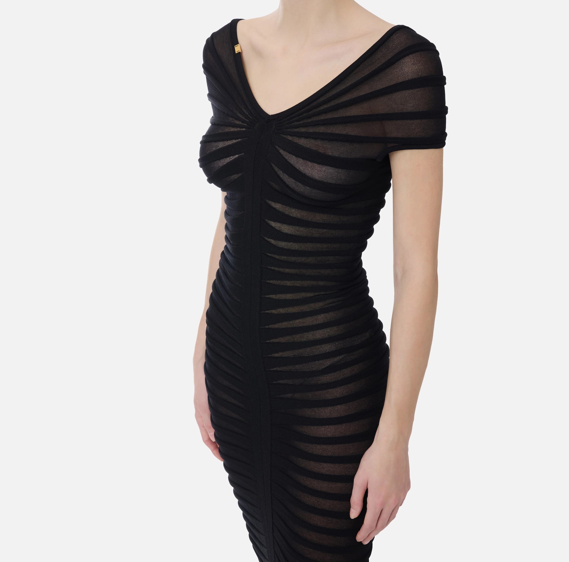 Chocolate short sleeve knit midi dress