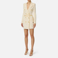 Ivory boucle knit jacket dress