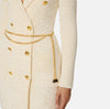Ivory boucle knit jacket dress