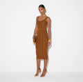 Cigar origami knit midi dress