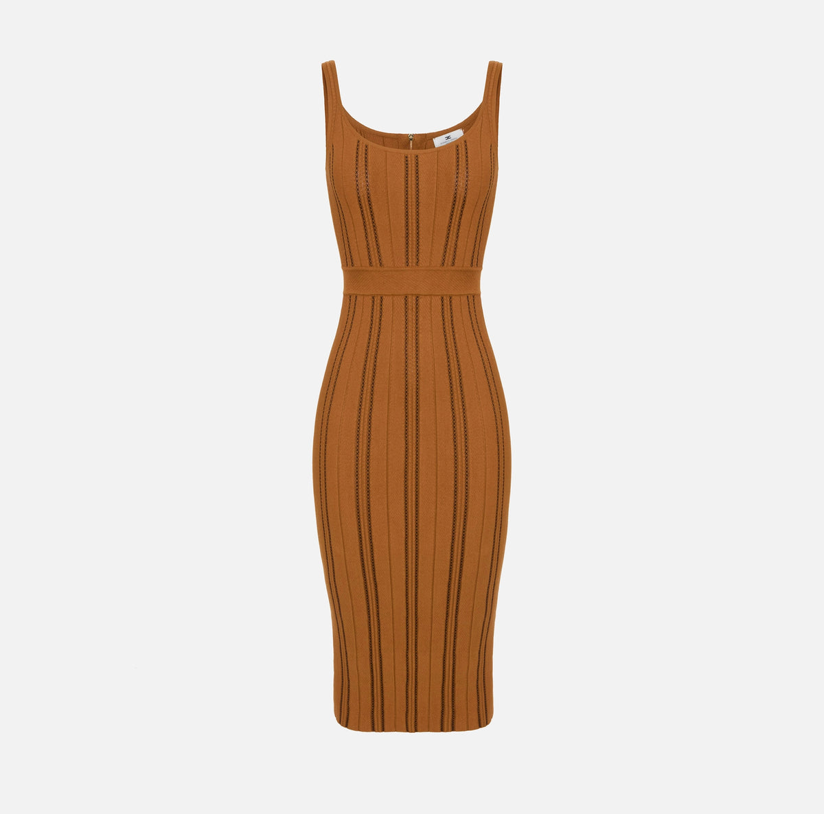 Cigar origami knit midi dress