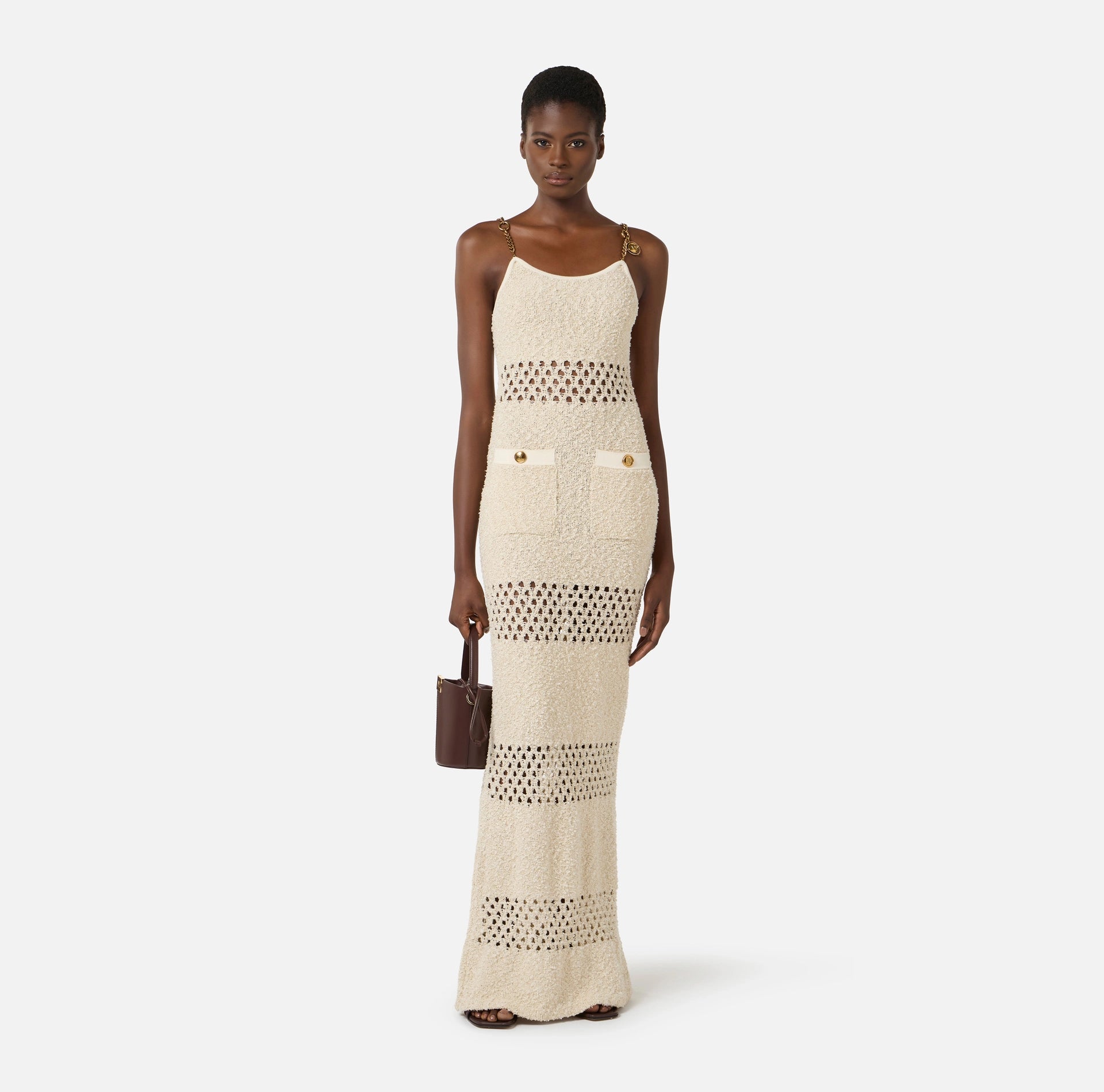 ivory boucle dress Karen Millen Petite Boucle Tailored Ruched Detail Midi Dress in Ivory