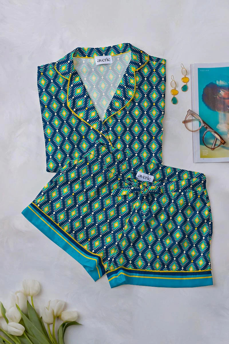 Azizi silk satin short pajama set