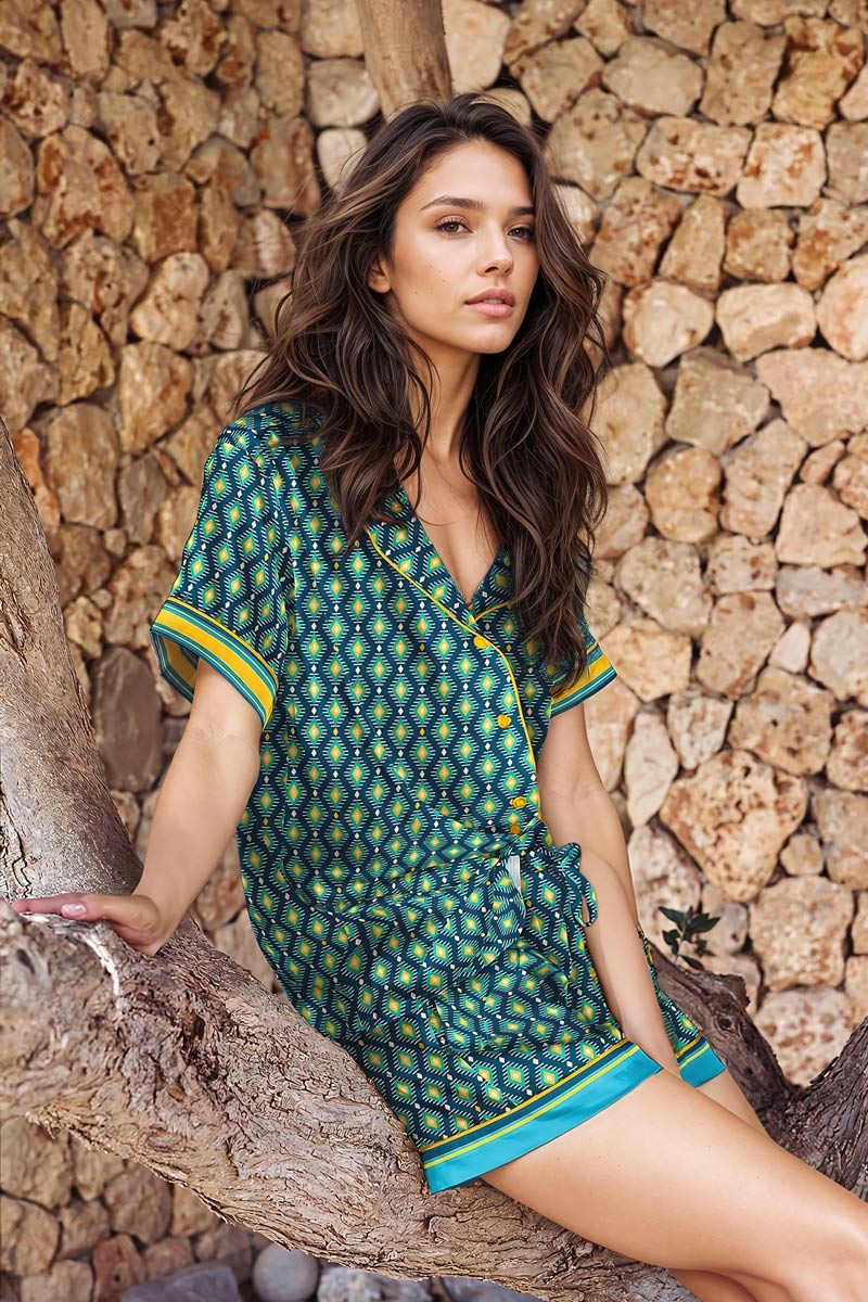 Azizi silk satin short pajama set