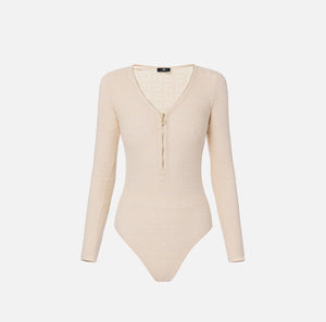 Ivory mesh stitch bodysuit