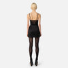 Black bodysuit in stretch tulle fabric and lace
