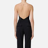 Black lycra bodysuit with tulle straps and open back