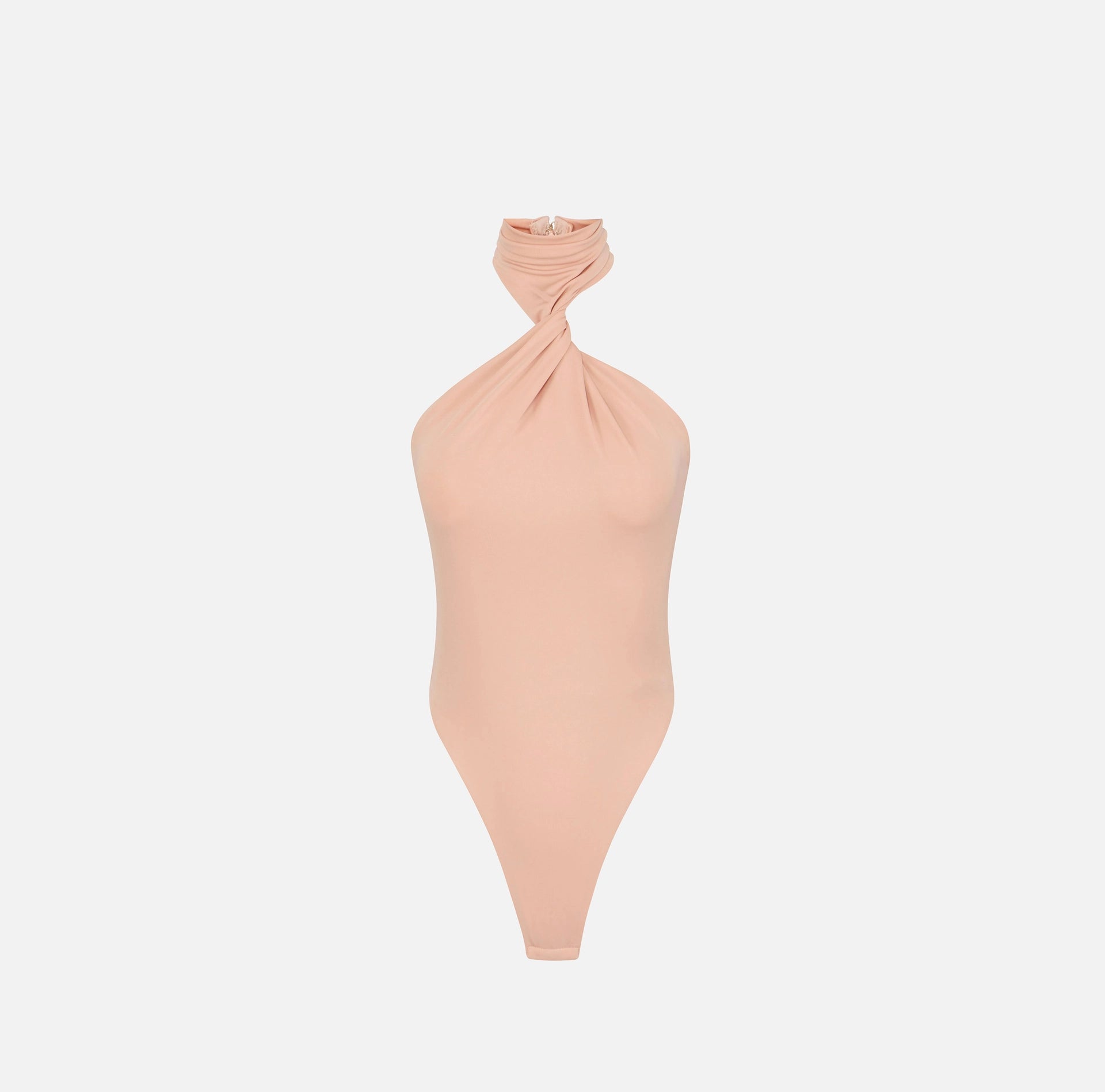 Nude high neck  bodysuit