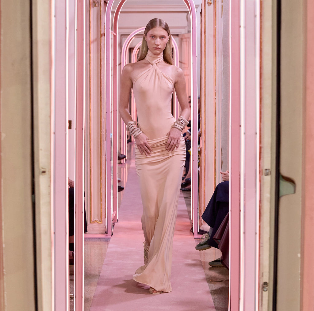 Nude high neck  bodysuit