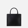 Black small tote bag with gold plaque