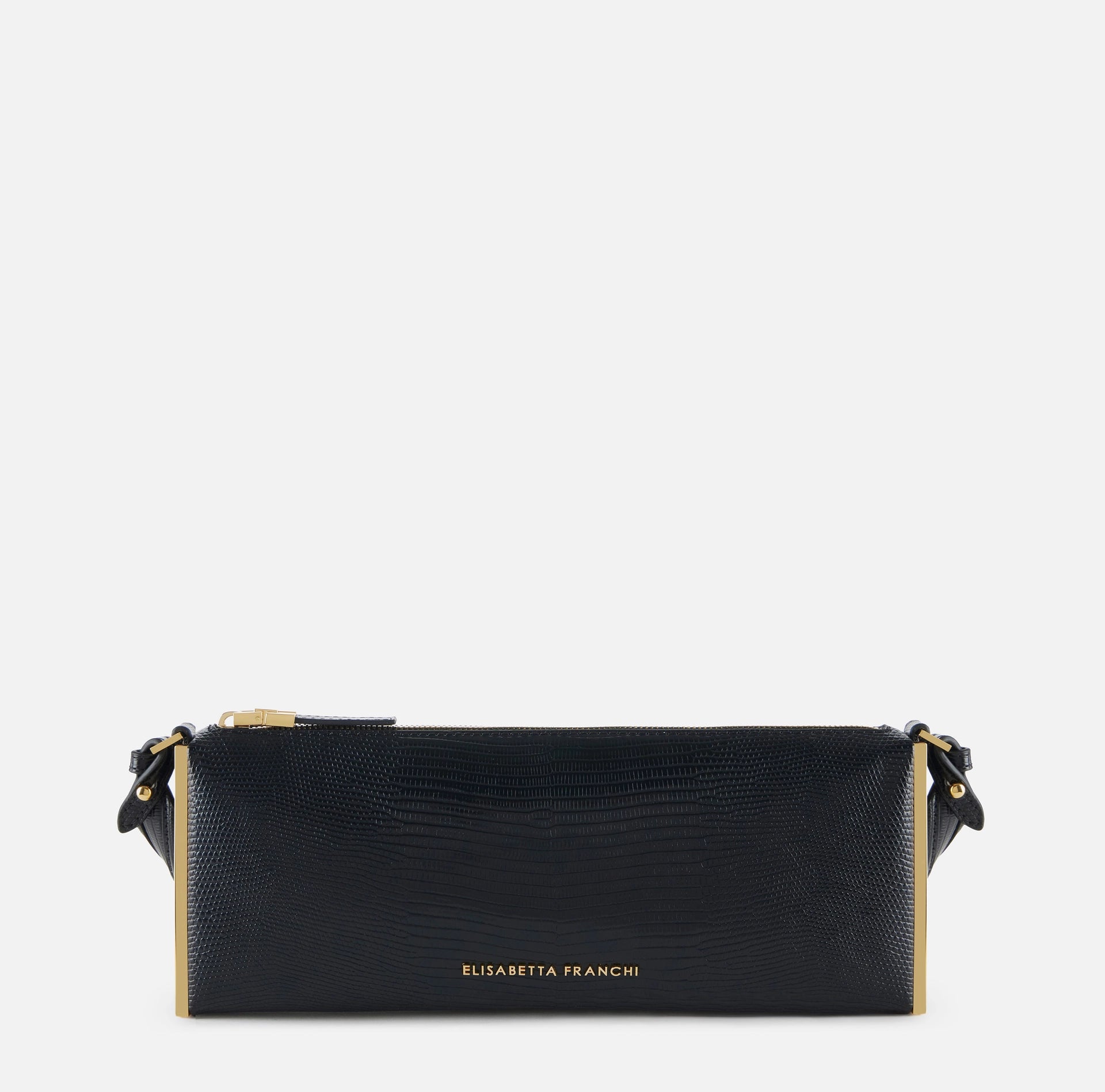 Black lizard print over the shoulder bag