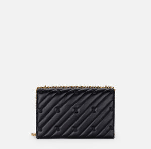 Black large chevron bag with gold chain strap