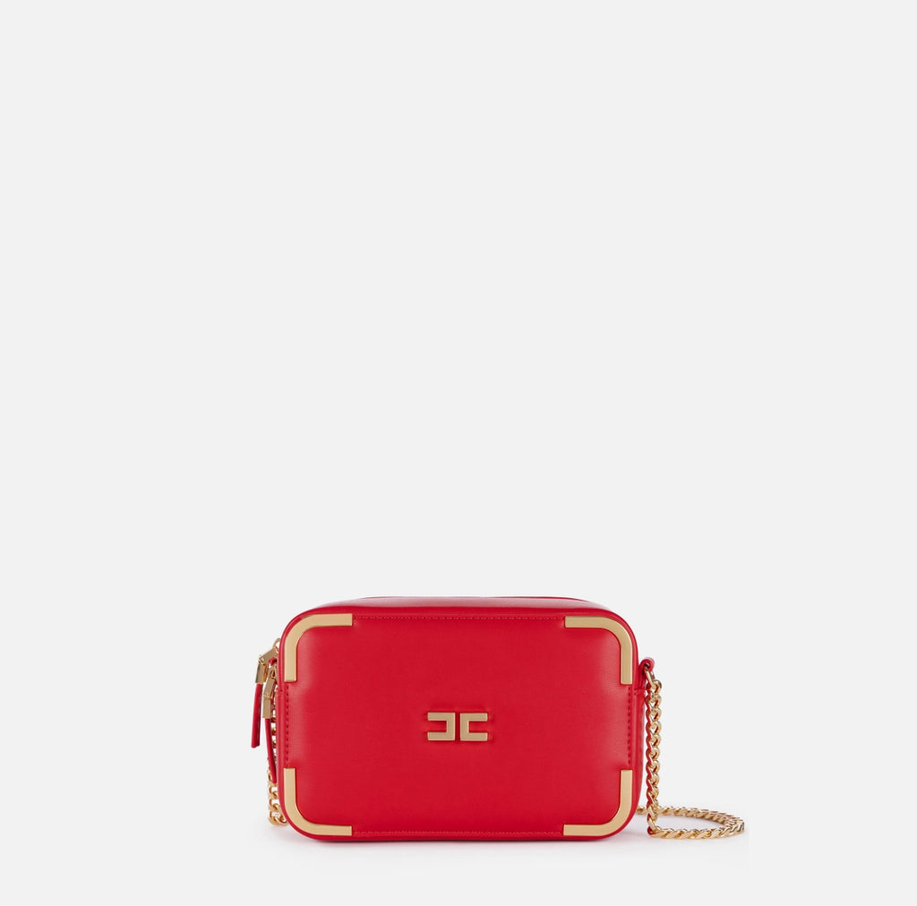 Red camera shoulder bag