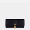 Black baguette clutch bag