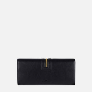 Black baguette clutch bag