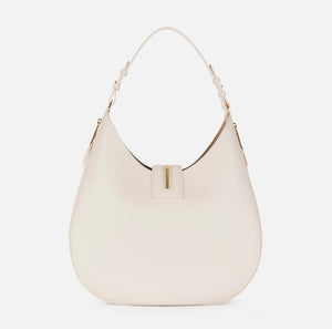 Ivory large hobo bag with maxi zipper