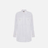 White cotton poplin shirt with pockets
