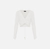 Ivory cropped blouse with drawstring