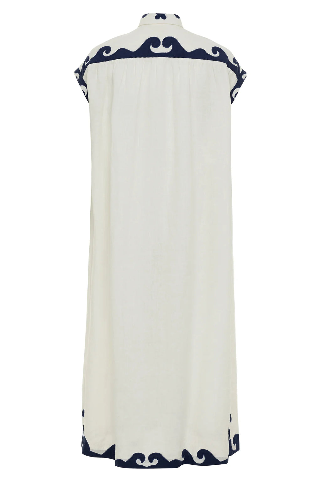 White navy Valerie maxi shirt dress