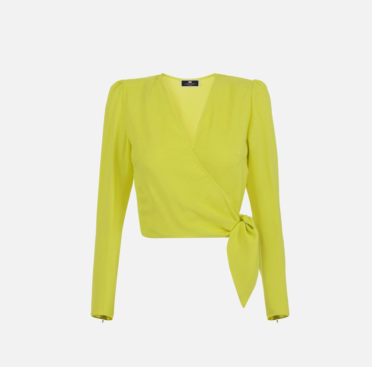 Citron cropped blouse with knot