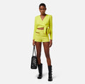 Citron cropped blouse with knot