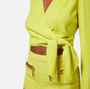 Citron cropped blouse with knot