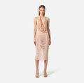 Nude jersey draped top