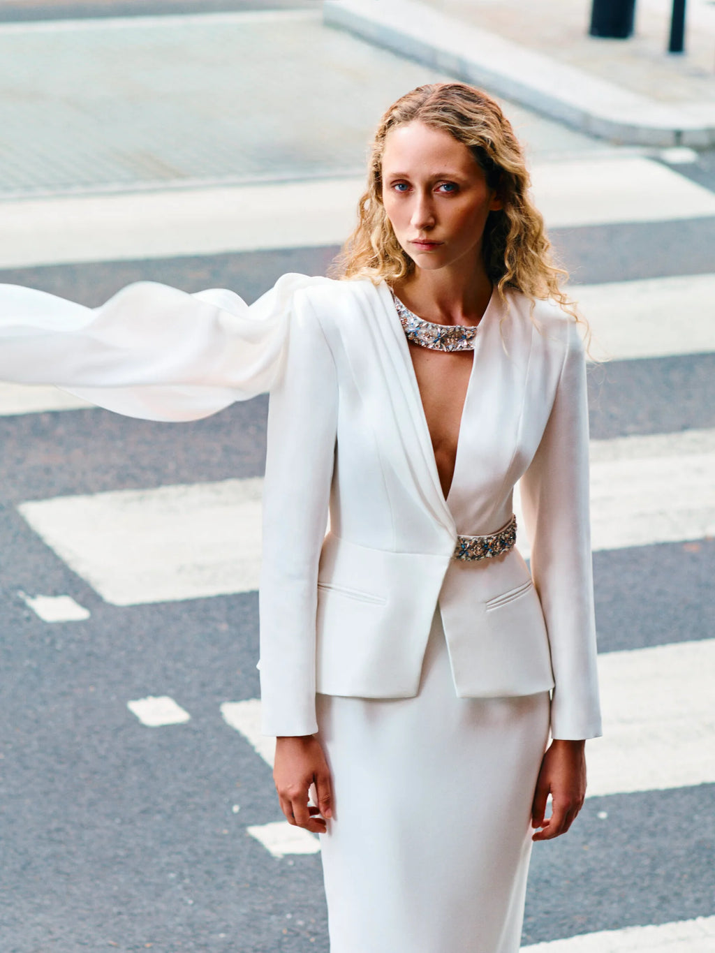 White embroidered jacket