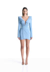 Baby blue jersey mini dress with sleeves