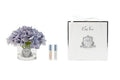 Blue hydrangea diffuser in a clear glass