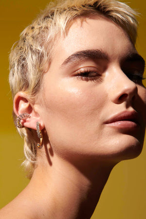 Clear Ghost pave Gold Ear cuff