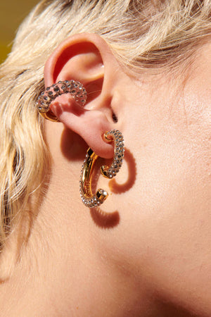 Clear Ghost pave Gold Ear cuff