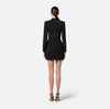 Black stretch structured jacket with transparent panels