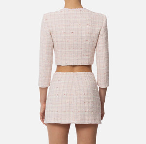 Lilac boucle tweed short jacket