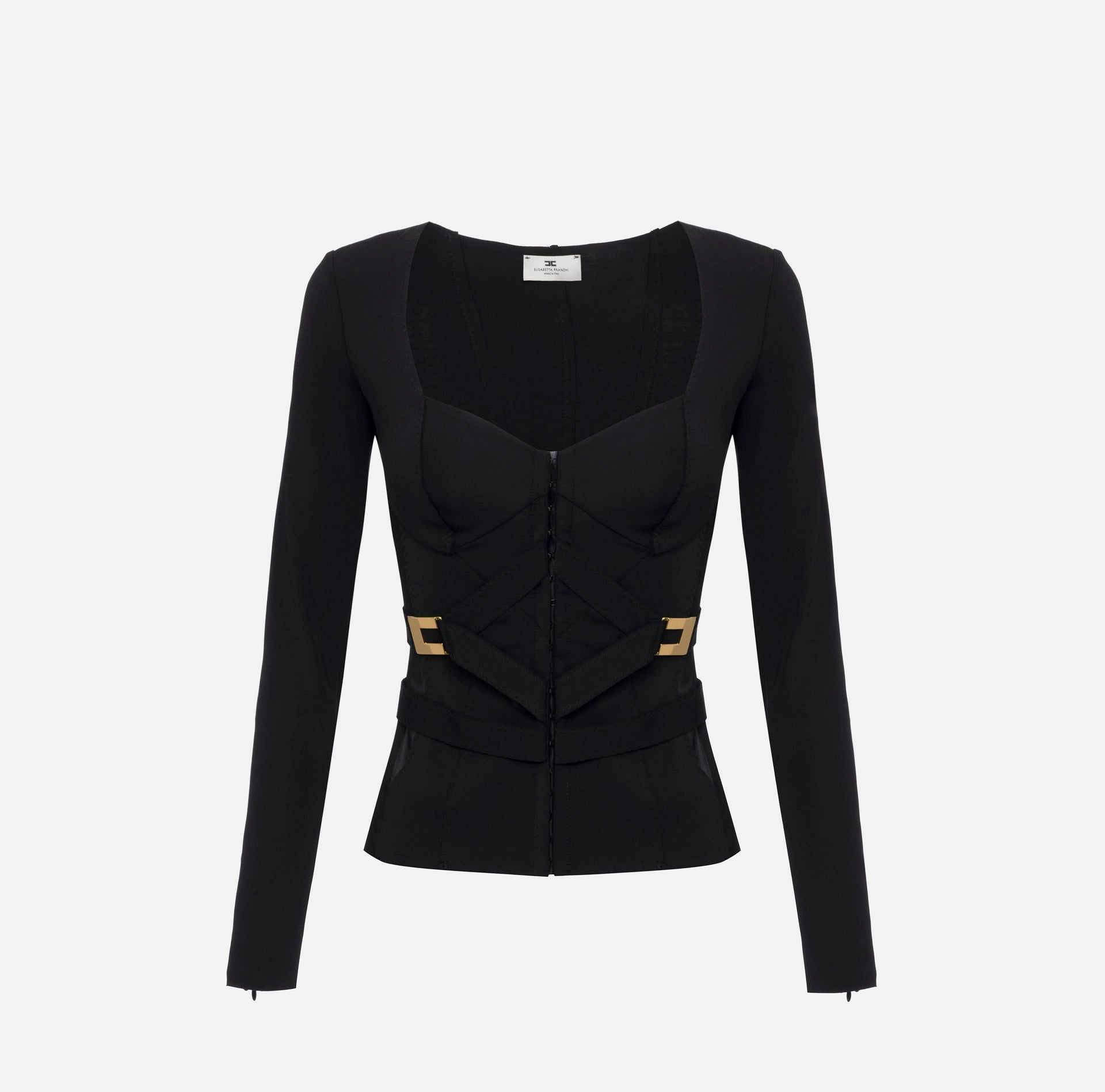 Black bi-elastic slim fit jacket