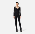 Black bi-elastic slim fit jacket