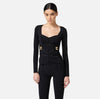 Black bi-elastic slim fit jacket