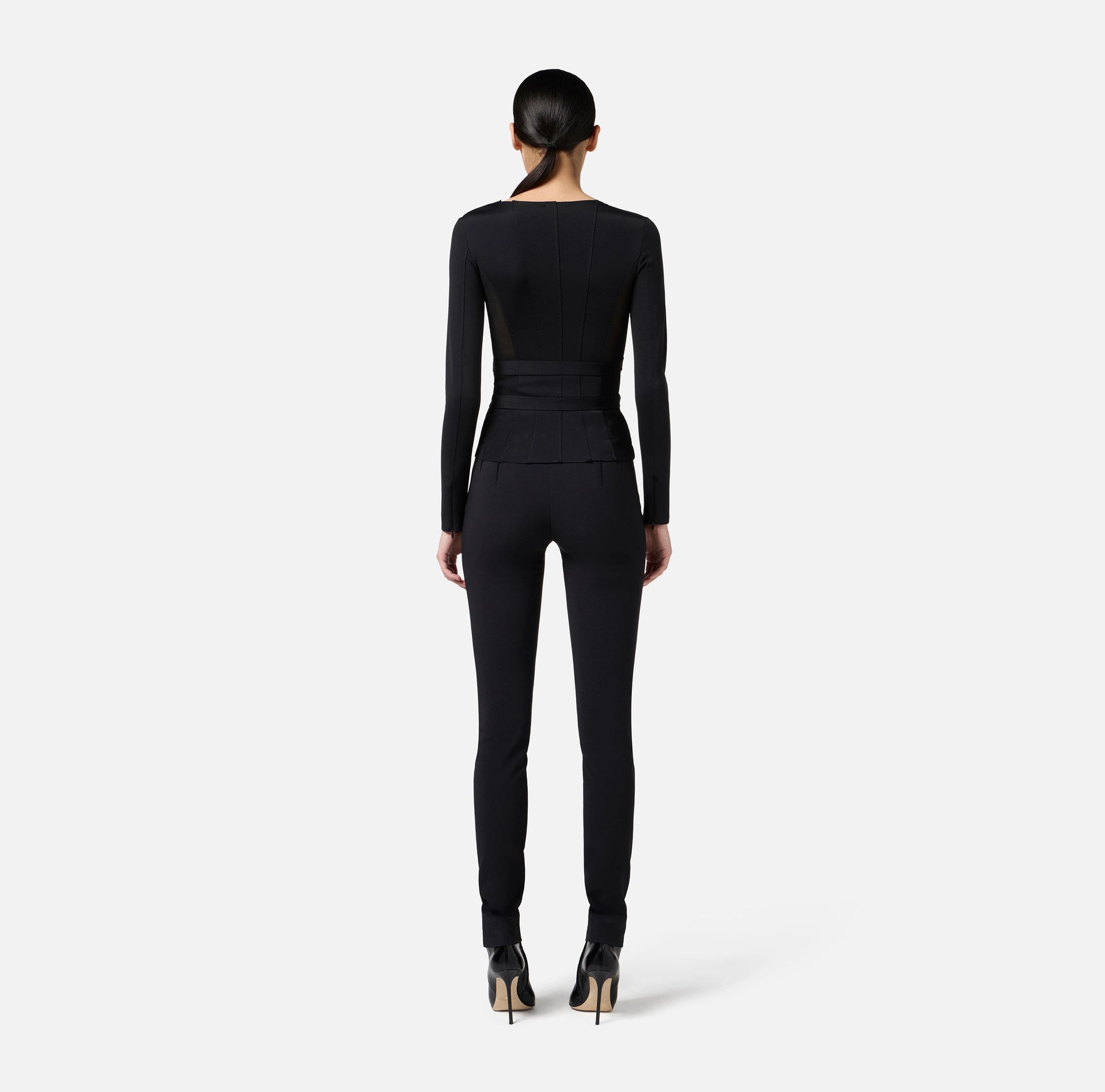 Black bi-elastic slim fit jacket