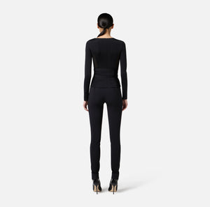 Black bi-elastic slim fit jacket