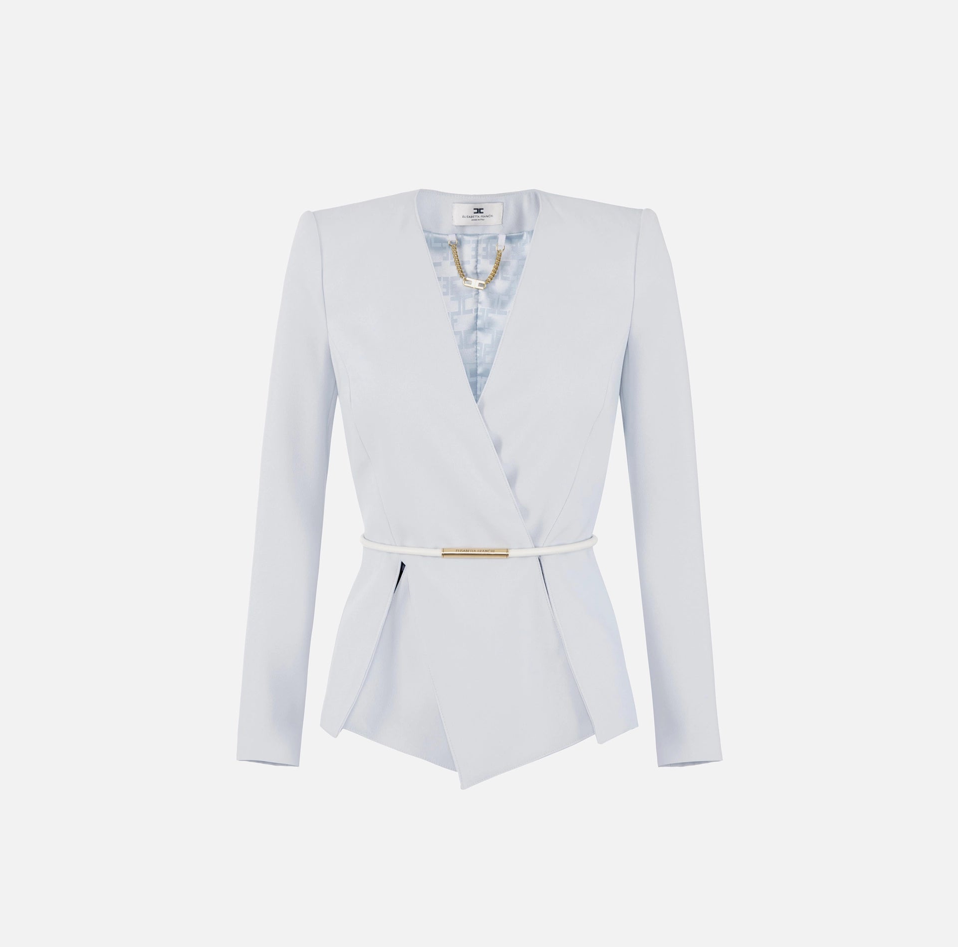 Baby blue lightweight jacket with belt
