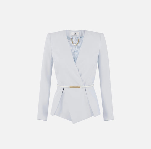 Baby blue lightweight jacket with belt