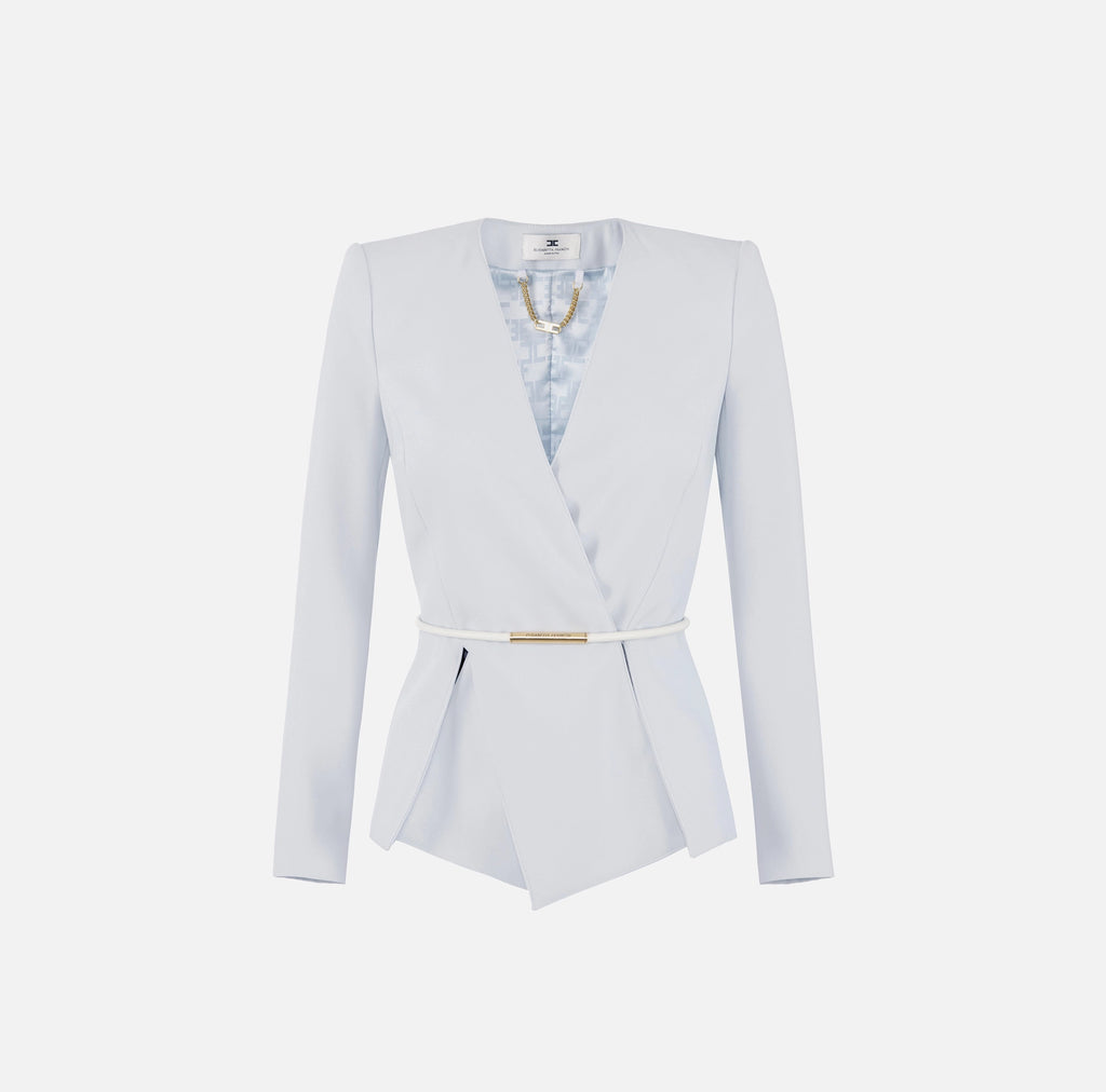 Baby blue lightweight jacket with belt