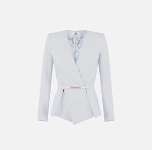Baby blue lightweight jacket with belt