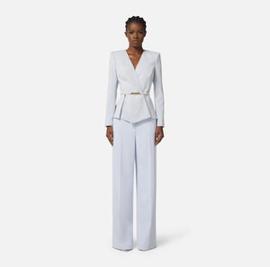 Baby blue lightweight jacket with belt