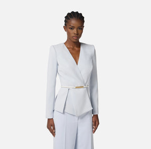 Baby blue lightweight jacket with belt