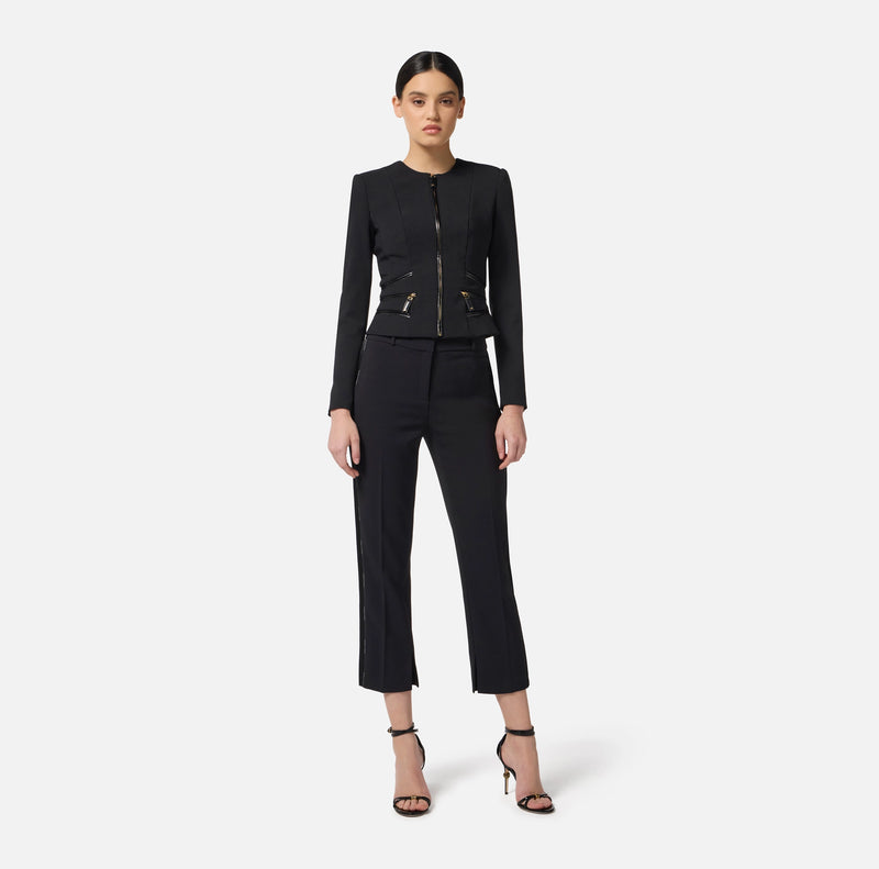 Black jacket with zipper details