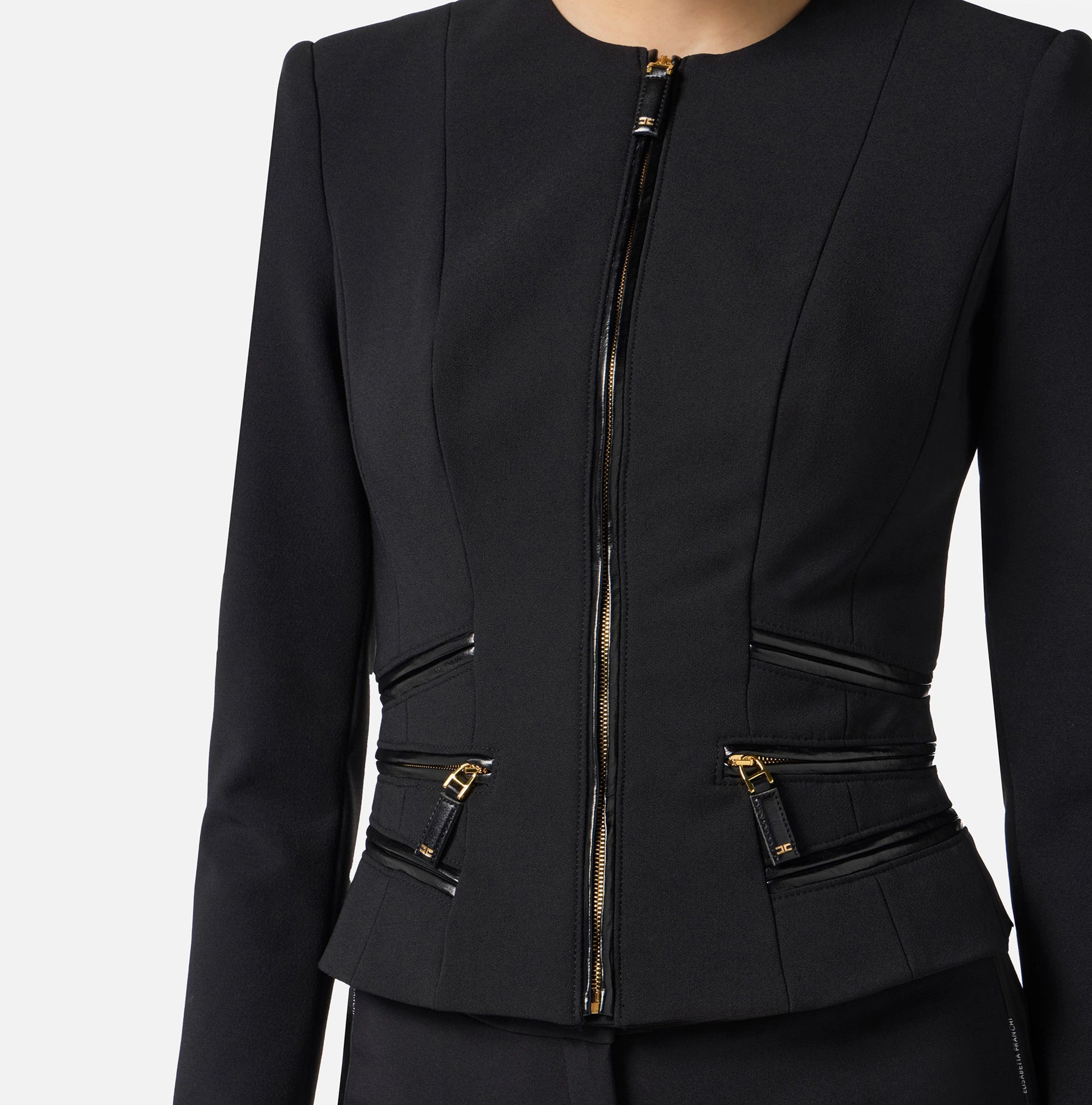 Black jacket with zipper details