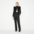 Black short Runway jacket with crystals